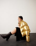 Load image into Gallery viewer, Gold Fernandez Puffer Jacket

